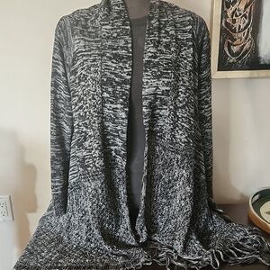 Black and White Knit Cardigan